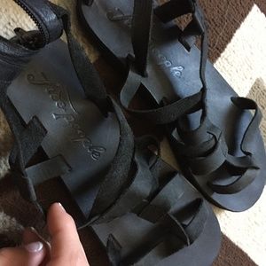 Free People Black Gladiator Sandal